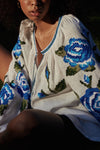 LINEN BLOUSE ROSES