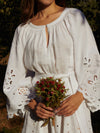 AERIN ROMANTIC DRESS WITH RCHELIEU EMBROIDERY