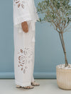 SIMPLY YOU EMBROIDERED LINEN TROUSERS
