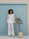 SIMPLY YOU EMBROIDERED LINEN TROUSERS