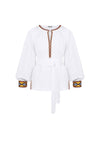 LINEN BLOUSE WITH EMBROIDERY