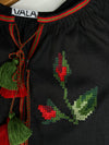 LINEN BLOUSE ROSES
