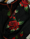 LINEN BLOUSE ROSES