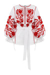 FOREST SONG BOHO LINEN BLOUSE