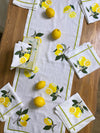 White linen runner with linen napkins set, Handmade table decor, Linen napkin set of 6, Linen napkins embroidered, Table white cloth set