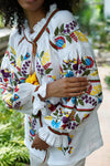 Ukrainian white designer embroidered blouse