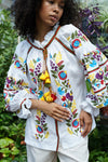 Ukrainian white designer embroidered blouse