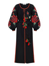 Ukrainian black linen dress